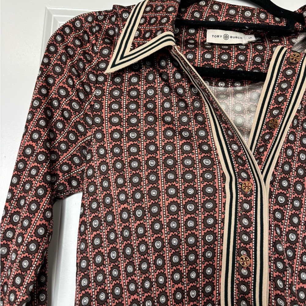 TORY BURCH Silk Blend Pleated Skirt Sun Prints All Over Dress Size Small - Picture 5 of 9